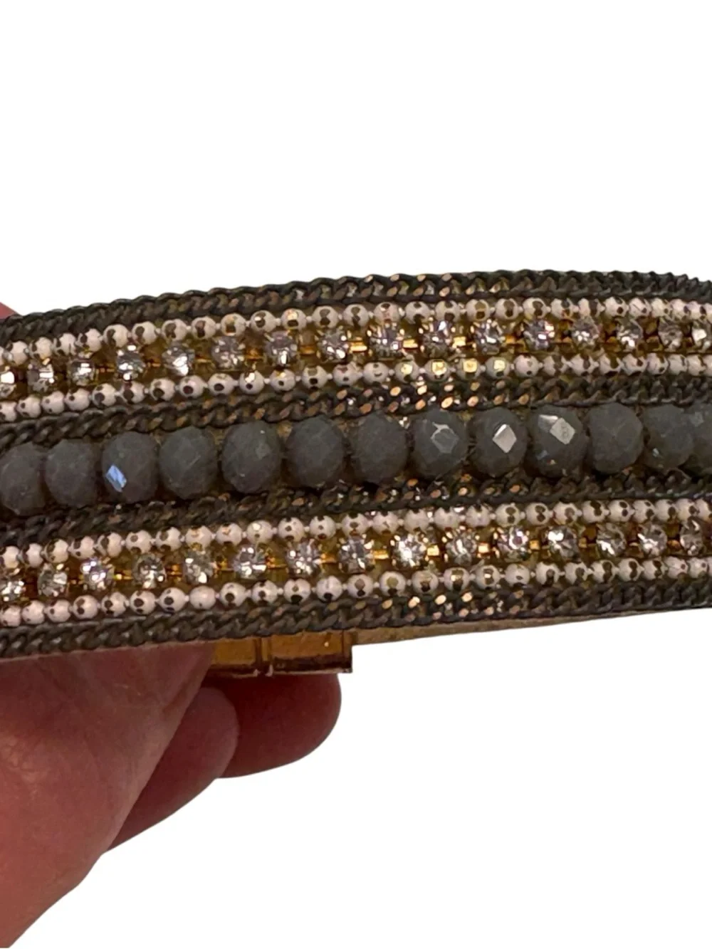 Magnetic Beaded Rhinestone Multilayer Design Bracelet - Picture 6 of 9